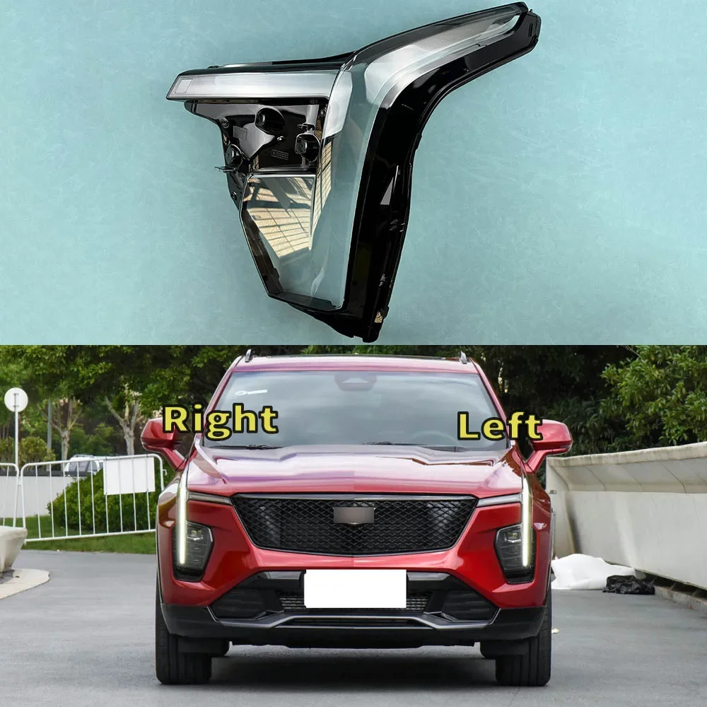 

For Cadillac XT4 2024 Front Headlight Cover Transparent Lamp Shade Headlamp Shell Lens Plexiglass Replace Original Lampshade