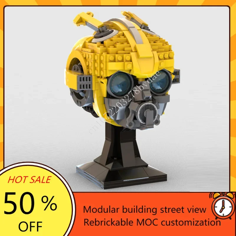 MOC Space Battle Helmet Series Famous Autobots Robots Model Custom Puzzles Technology  DIY Creative Assembly Birthday Kids Gifts