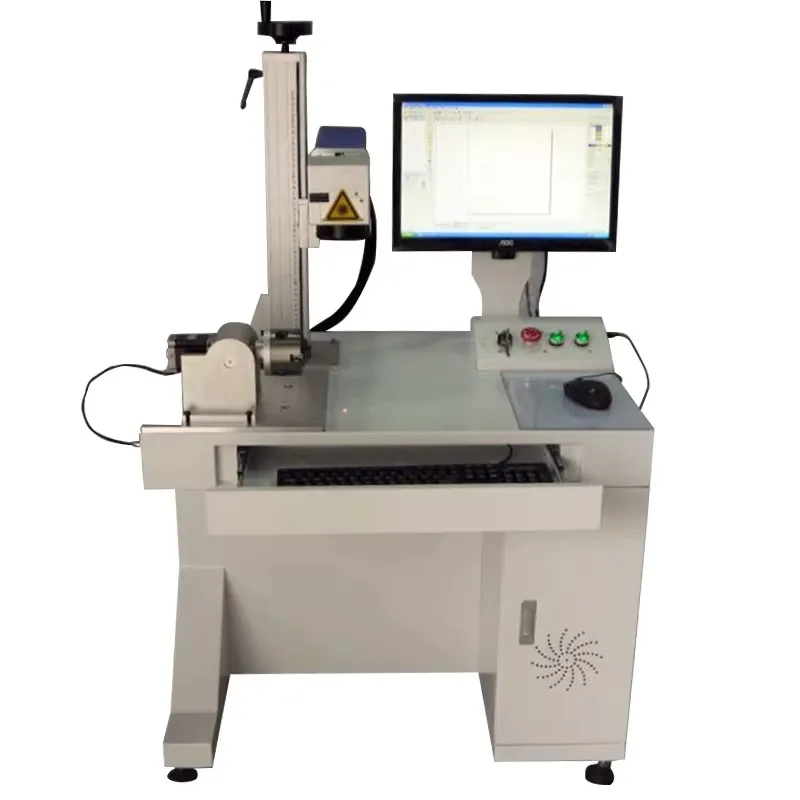 

High Operating Accuracy Provide After-sales Services Portable 50w Fiber Marking Machine with Rota