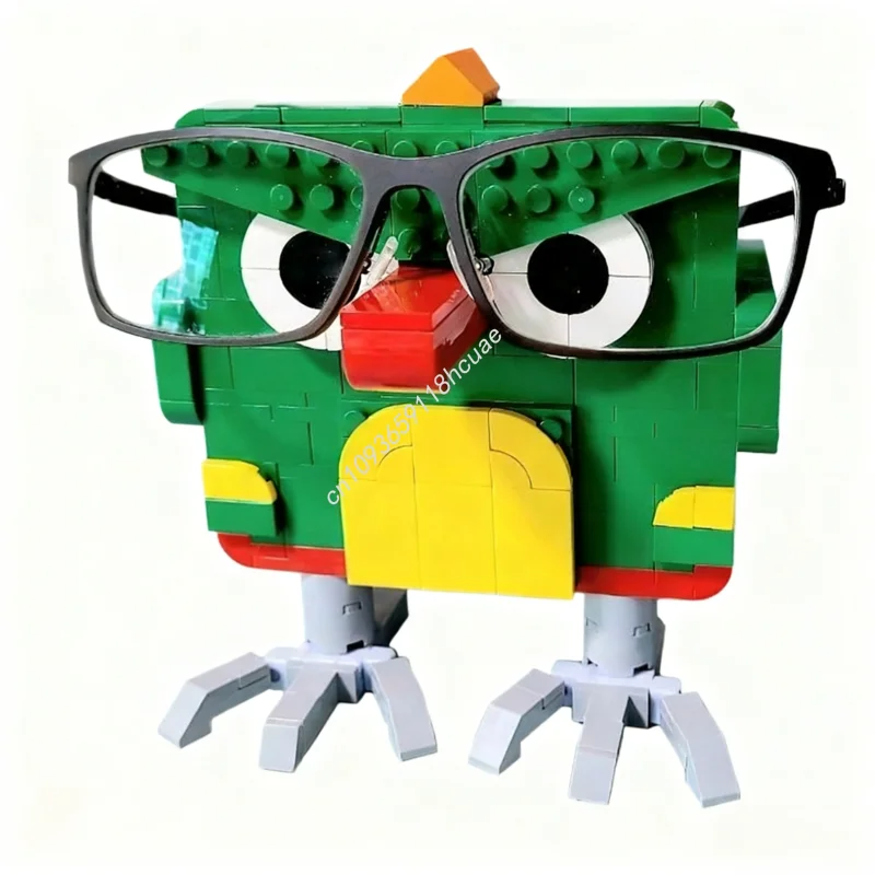 207 stücke MOC Papageien geformt brillen halter nan Modell Bausteine Spielzeug Modulare Kinder kreative Ziegel Montieren Weihnachten geschenke