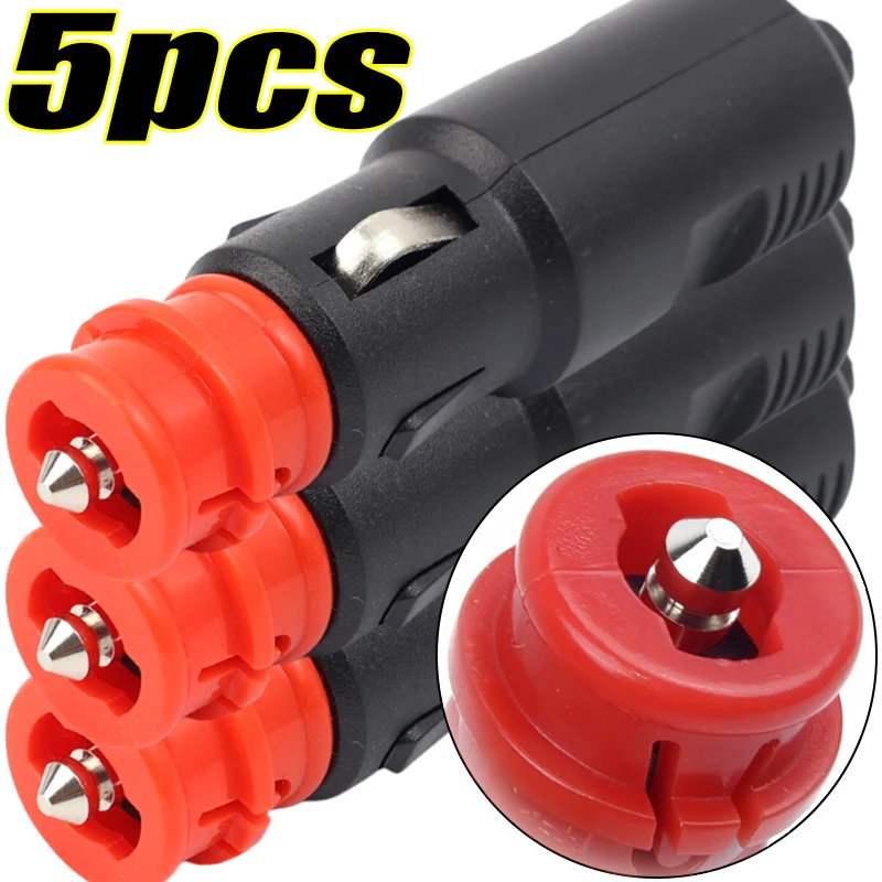 Universal Car Cigarette Lighter Plug 12V-24V Multi-Purpose Socket Adapte Electronic Device Charging Simple Car Accessory 1-5Pcs