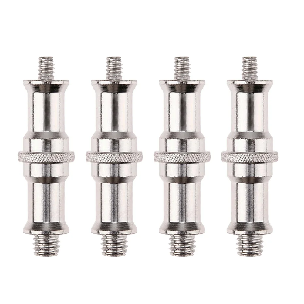 4pcs 1/4 To 3/8 Male Thread Adapter Spigot Screw For Light Stand Flash Mount Hot Shoe Cold Shoe Rig Tripod Ball Head Converter