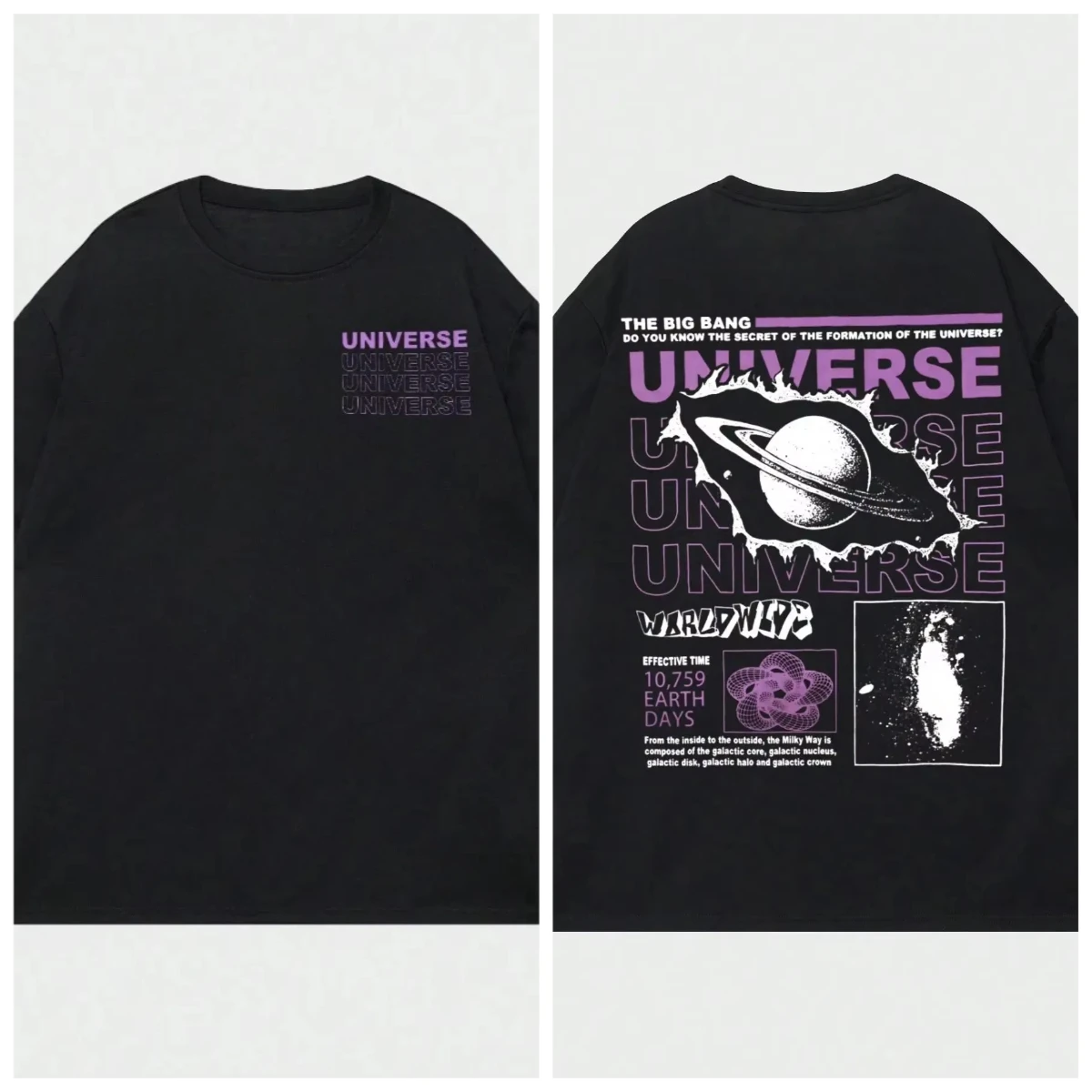 

The Secret of The Big Bang in The Universe Women T Shirts Summer Cotton T-Shirts Breathable Loose Clothes Hip Hop Street Tees