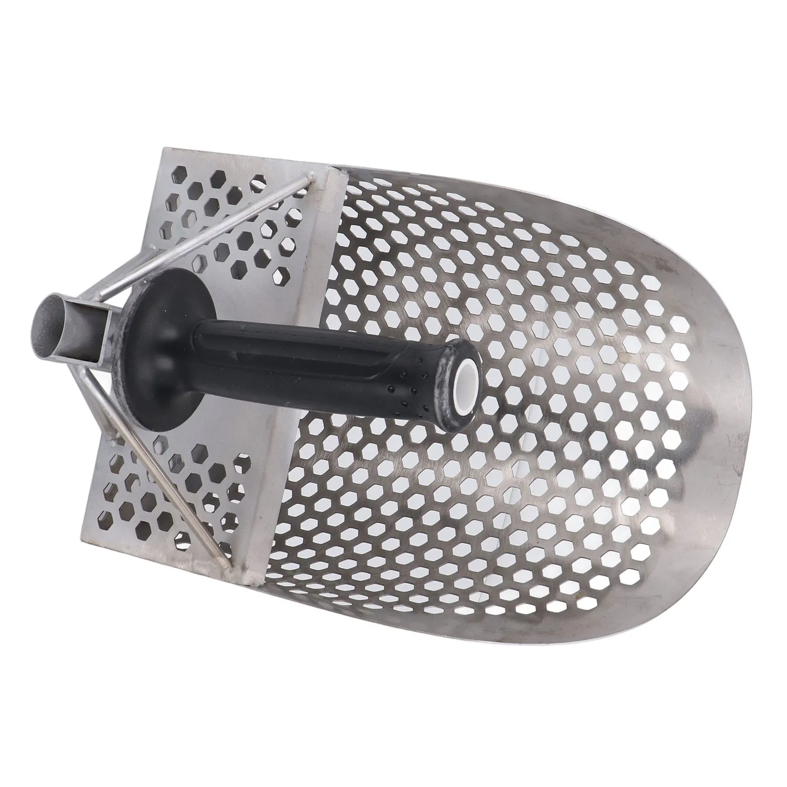 Łopatka do piasku na wykrywacz metali, narzędzie do poszukiwań, detektor, stal nierdzewna, sześciokątne otwory, łyżka do piasku do wykrywania metali.