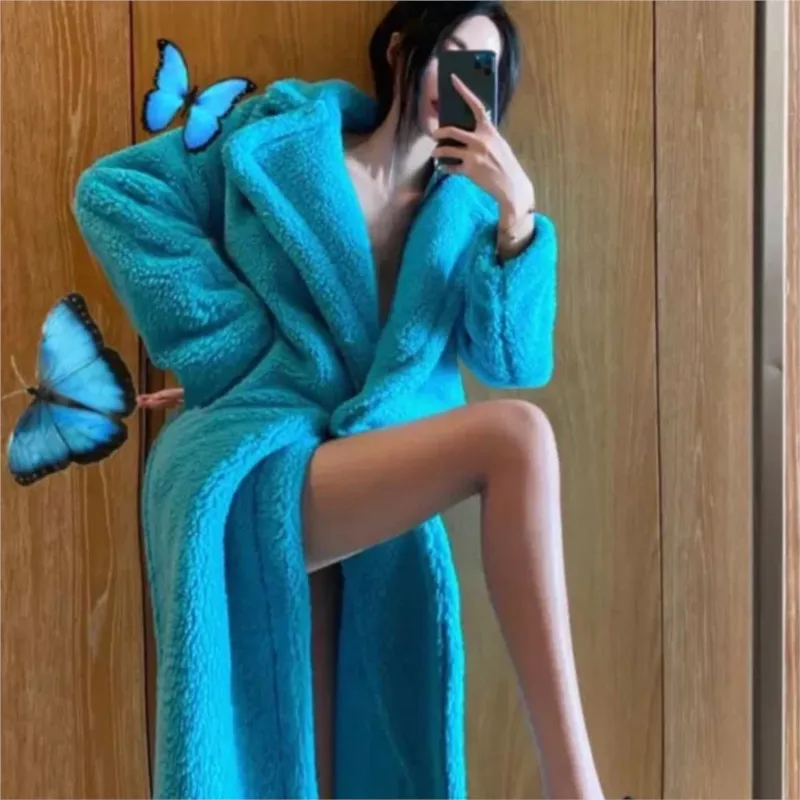 

Женское утолщенное флисовое пальто средней длины, свободная хлопковая одежда