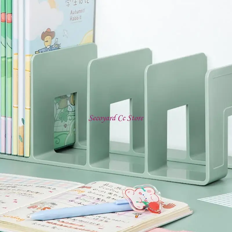 N3UC Practical Bookends Acrylic Bookends File Sorter Book Storage Stand Reading Shelf Book End for Library Bedroom