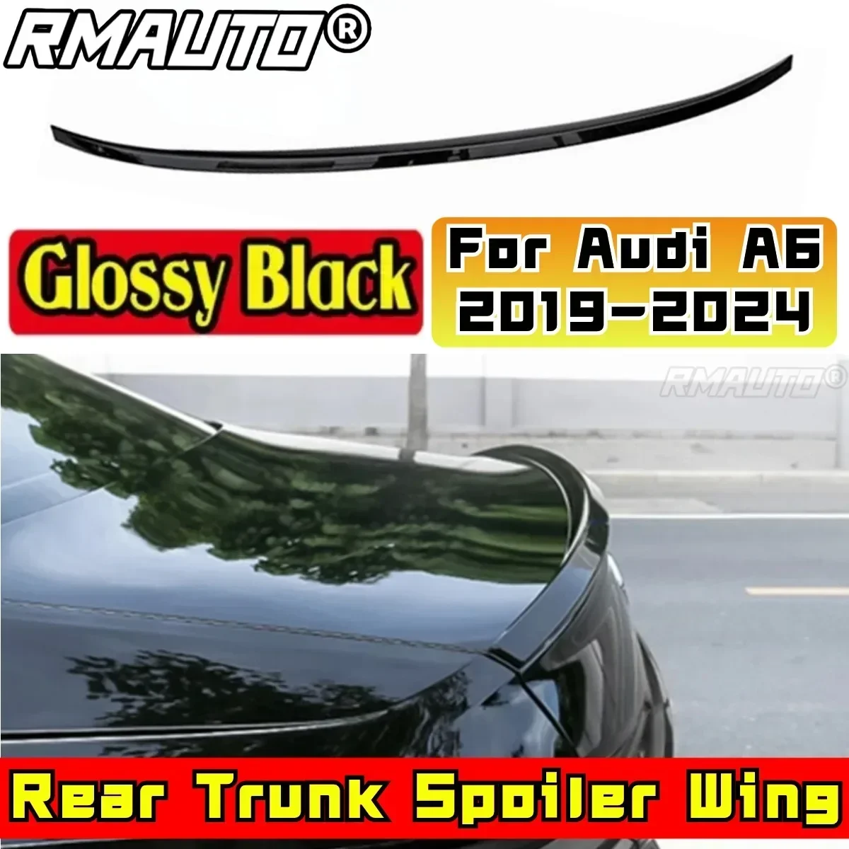 

Car Rear Trunk Spoiler Body Kit Car Rear Spoiler Wing For Audi A6 S6 C8 2019 2020 2021 2022 2023 2024 Rear Trunk Wing Body Kit