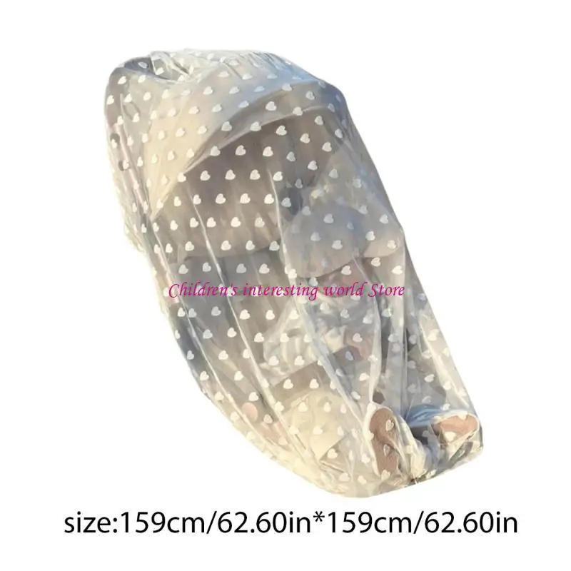 Heart Embroidery Baby Fly Net for Strollers and Bassinets Stretchable Case 425F