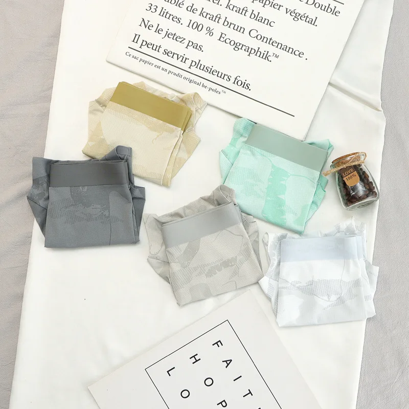 

Комплект из 3 мужских трусов-боксеров из ледяного шелка, дышащие, с принтом, летние, с U-образным вырезом, сексуальные, для мужчин