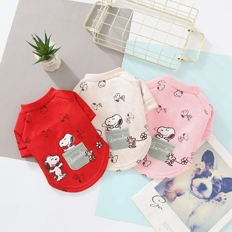 

Snoopy New Cute Pet Plus Fleece Dog Two-legged Sweater Autumn and Winter Warm Pet Dog Jacket Pet Clothes Dog Clothes coat