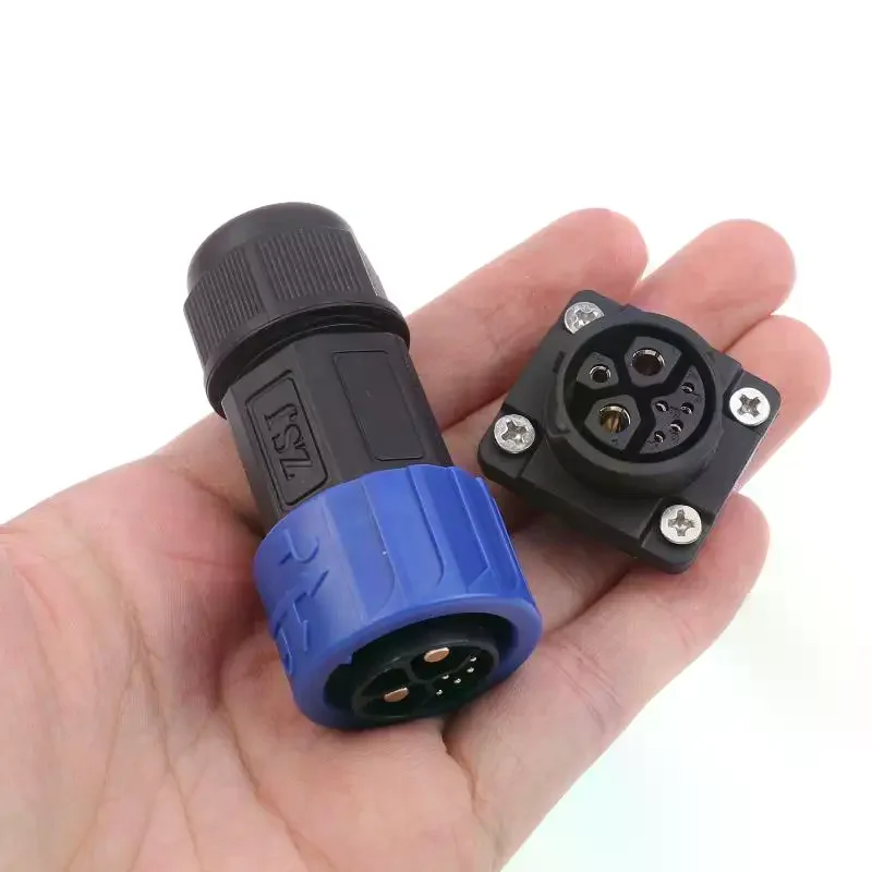 50A M23 2+1+5 Battery Connector, Male/Female Charging Port Plug Socket For Electric Bicycle & Motorcycle Lithium Batteries