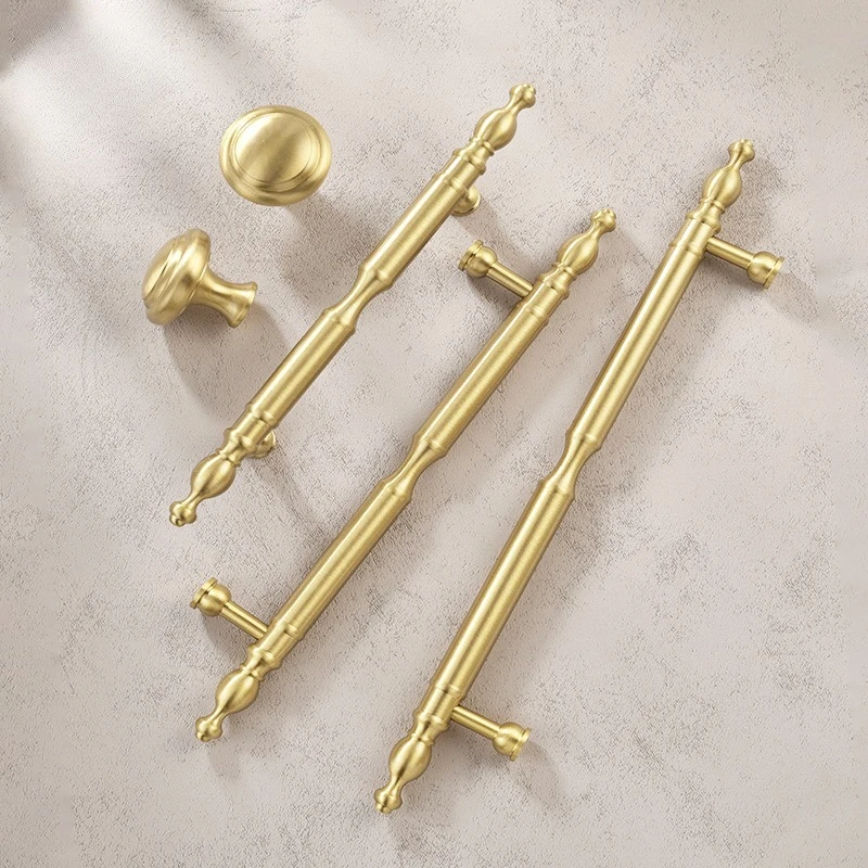 French Style High End Wardrobe Handle Luxury Gold Cabinet Drawer Pull