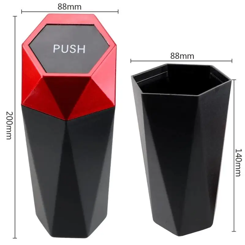 Car Interior Trash Can Easy Empty With Lid Universal Vehicle Storage Container Portable Car Organizer Accessory for  Drivers