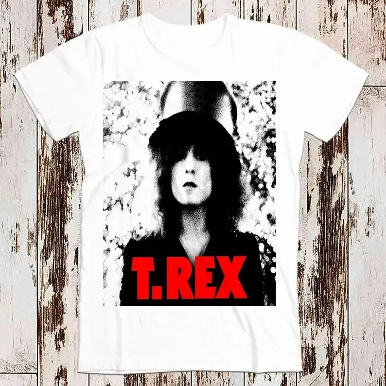 

T.Rex Rock Band Marc Bolan Music T Shirt Meme Gift Funny Tee Vintage Unisex Gamer Cult Movie Music Adult Top Tee 8048