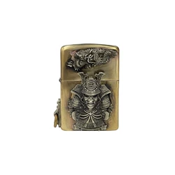 EDC Whit Brass Classic Samurai Skull Lighter Storage Case Universal Portable Box Container Organizer Holder