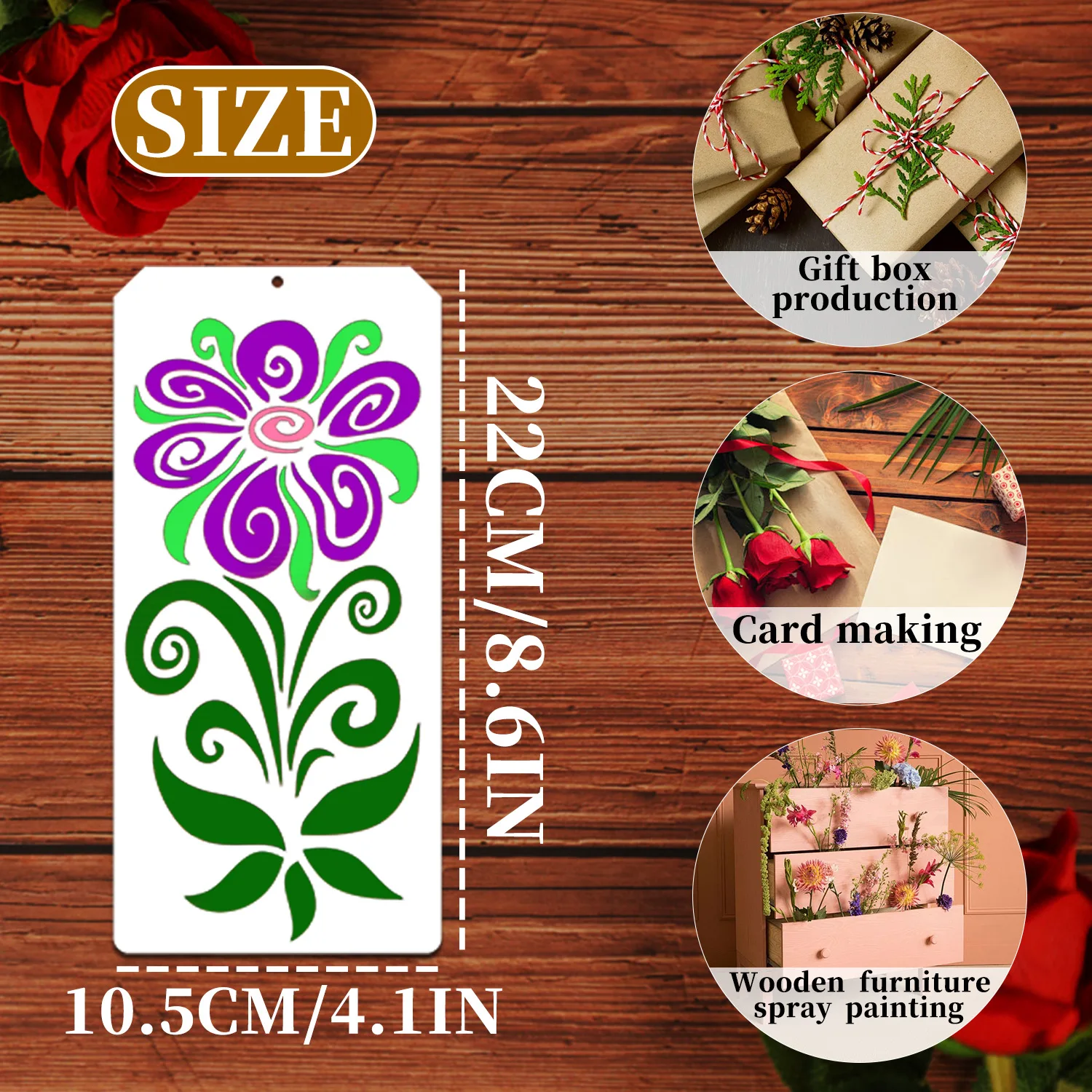 16PC Geometric Floral Stencil Set for DIY Art Crafts, Doodle Sketching Handmade Projects - Reusable Templates for Artists Adults