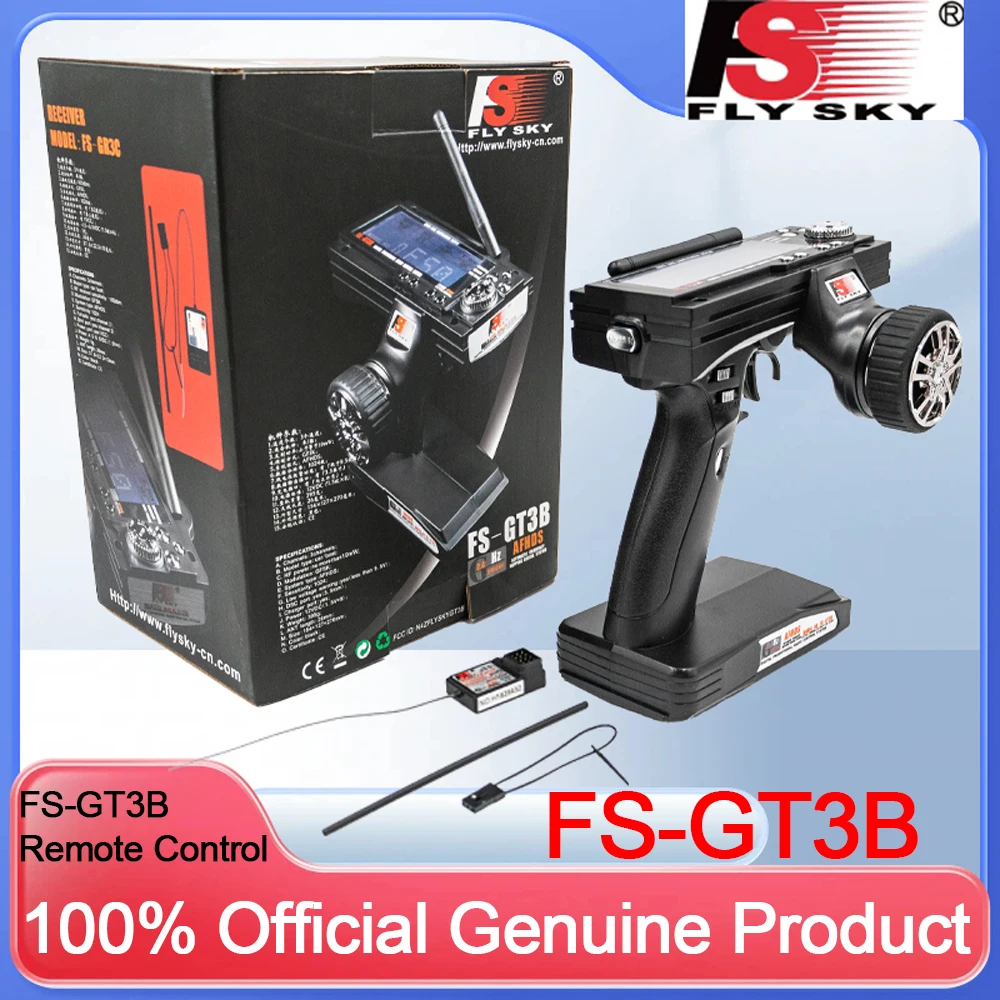 FlySky GT3B FS-GT3B 2.4G 3CH transmissor RC System Gun Controller com receptor FS GR3E para barco de carro RC com tela LED