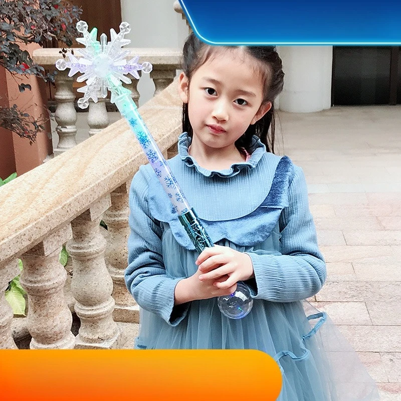 Ice and Snow Magic Wand Glowing Stick Amazing Princess Snowflake Stick Toy Fairy Stick Stall Luminous Toy