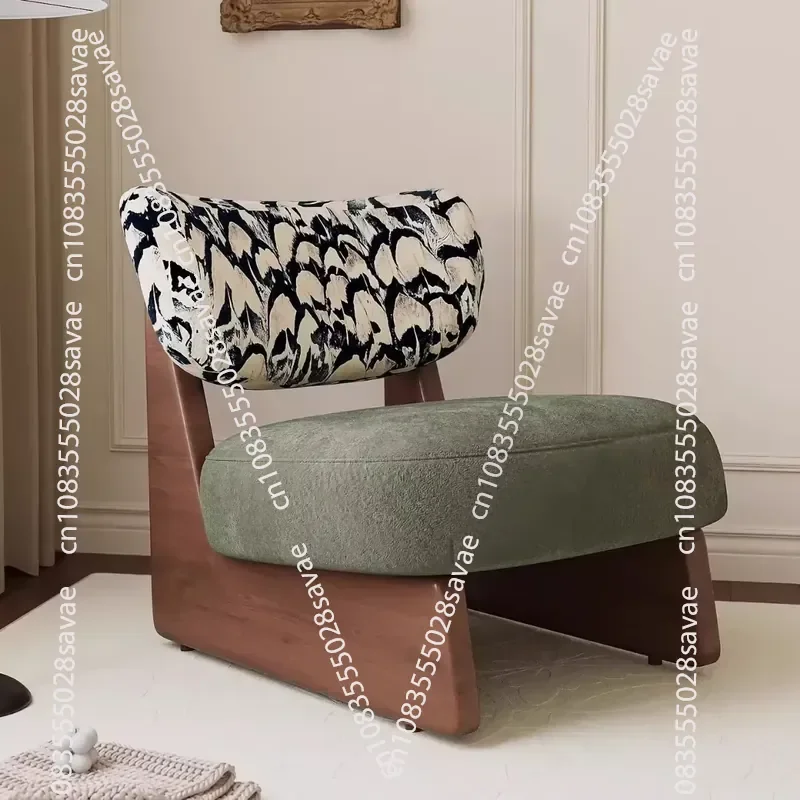 Modern Solid Wood Multi-functional Armless Open Sitting Surface Single Sofa Chair (suitable for Living Room)