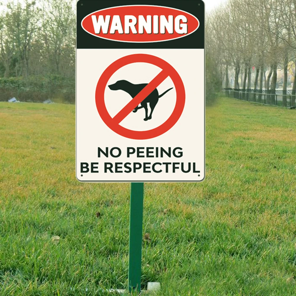 

3pcs Iron Dog Warning Sign No Peeing Practical Yard Sign for Pet Dogs Courtyard Lawn Outdoor Metal Painting Traffic
