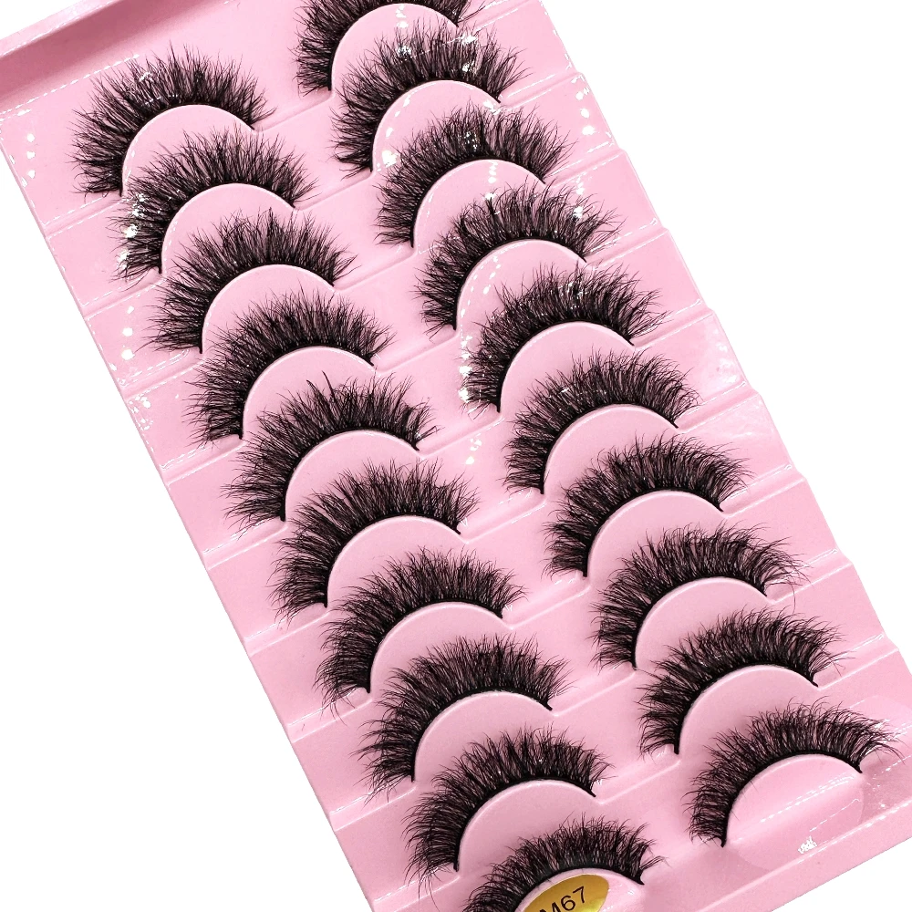 New 10 Pairs 3D Faux Mink Lashes Natural long Mink False Eyelashes Fake Eyelash makeup kit Mink Lashes Extension Cils Wholesale