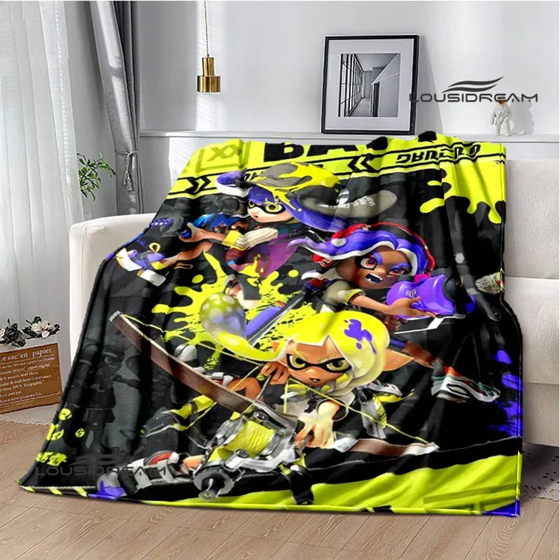 3D Cartoon game Splatoon printed blankets Picnic blanket Warm Flannel blankets Home bed linings blankets for beds Birthday Gift