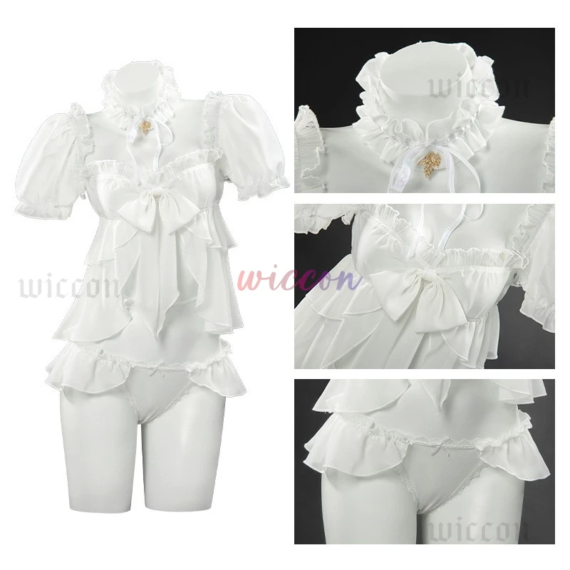 NIKKE Dorothy Bikini Cosplay Kostum Celana Pendek Wig Halloween Karnaval Setelan untuk Wanita