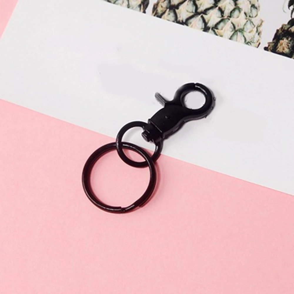 Key Buckle Candy Color Spring Leychain With Snap Ring Cute Keychain Flat Ring Fashion Alloy Keychain Pendant Keyaccessories