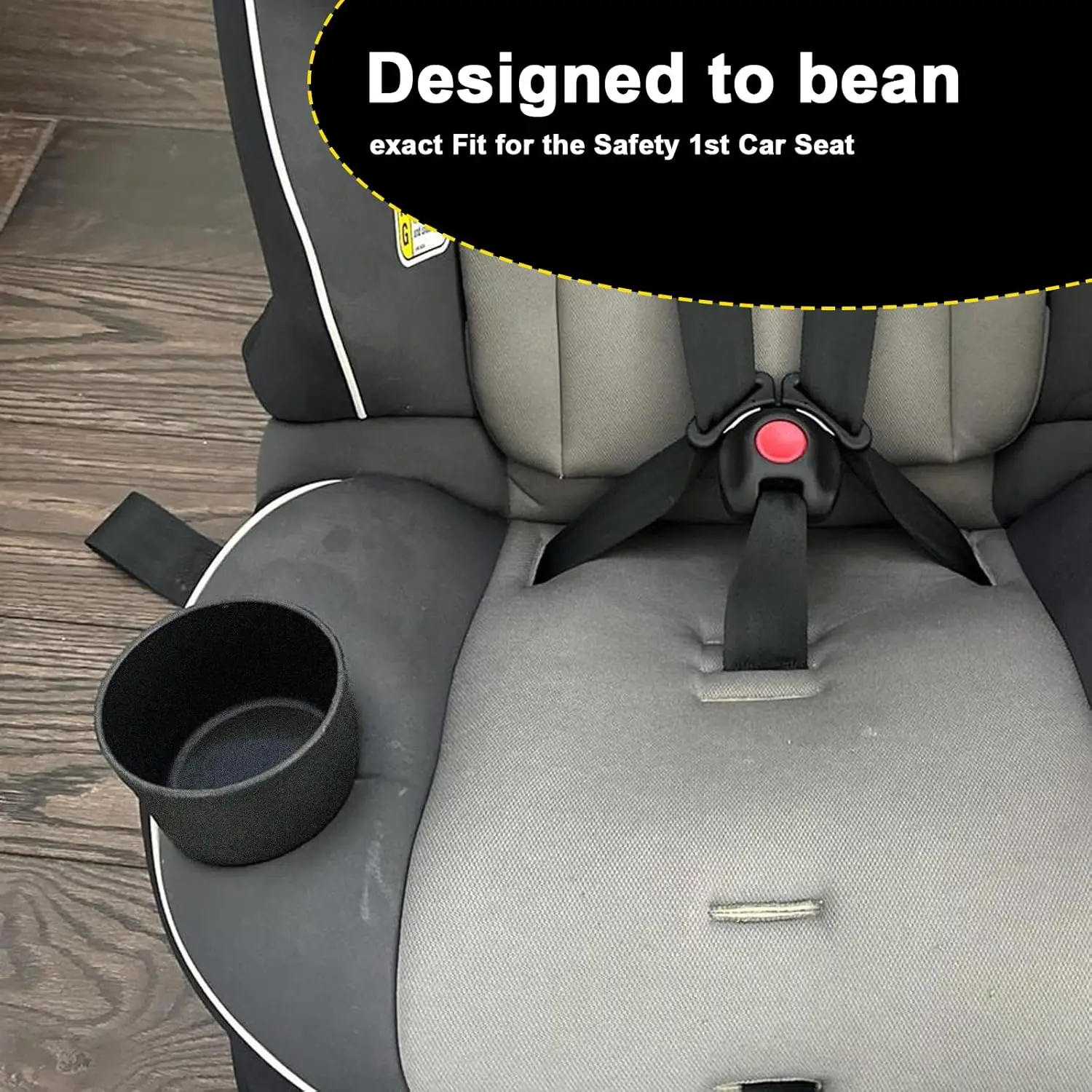 حامل أكواب لمقعد السيارة متوافق مع Safety 1st Everfit & Grow and Go، Maxi-COSI Pria، Cosco الكل في واحد - حامل أكواب فردي أسود