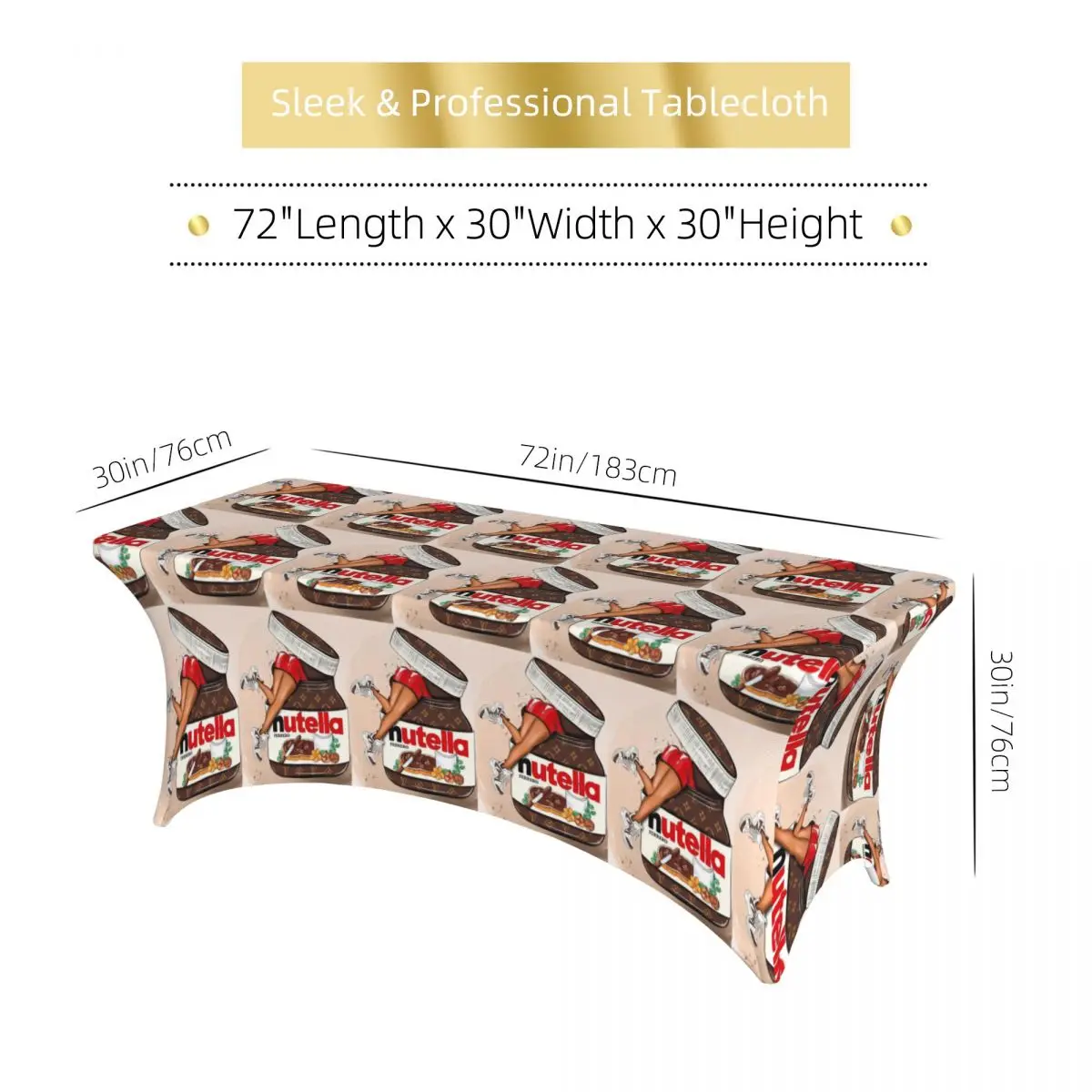 Imagen 7: Mantel Rectangular Personalizado Nutella Cutie, Cubierta Impermeable para Mesa de Comedor, Mantel para Eventos