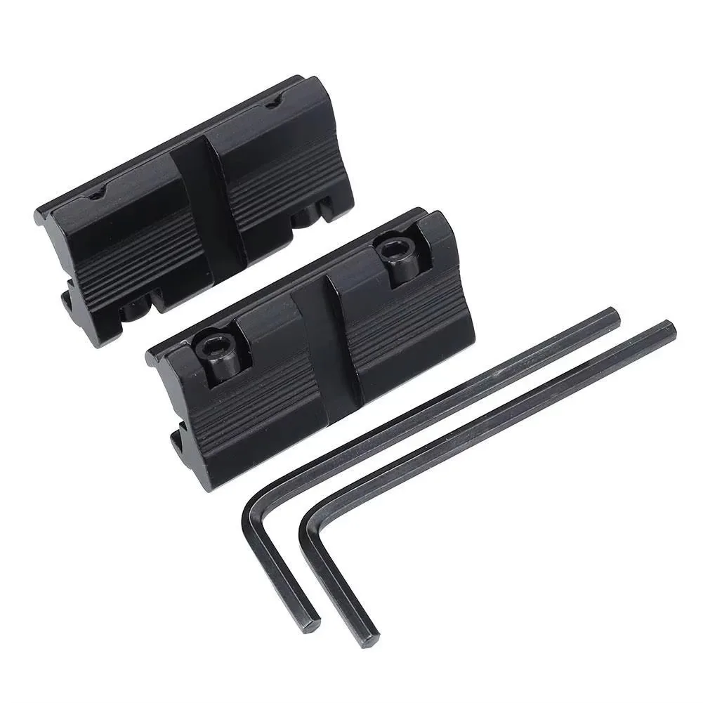 2 piezas/set Adaptador de Montaje para Mira Telescópica, Base de Cola de Golondrina de 11mm a Riel Picatinny Weaver de 20mm, Convertidor de Montaje de Cola de Golondrina de 9.5mm - 10mm