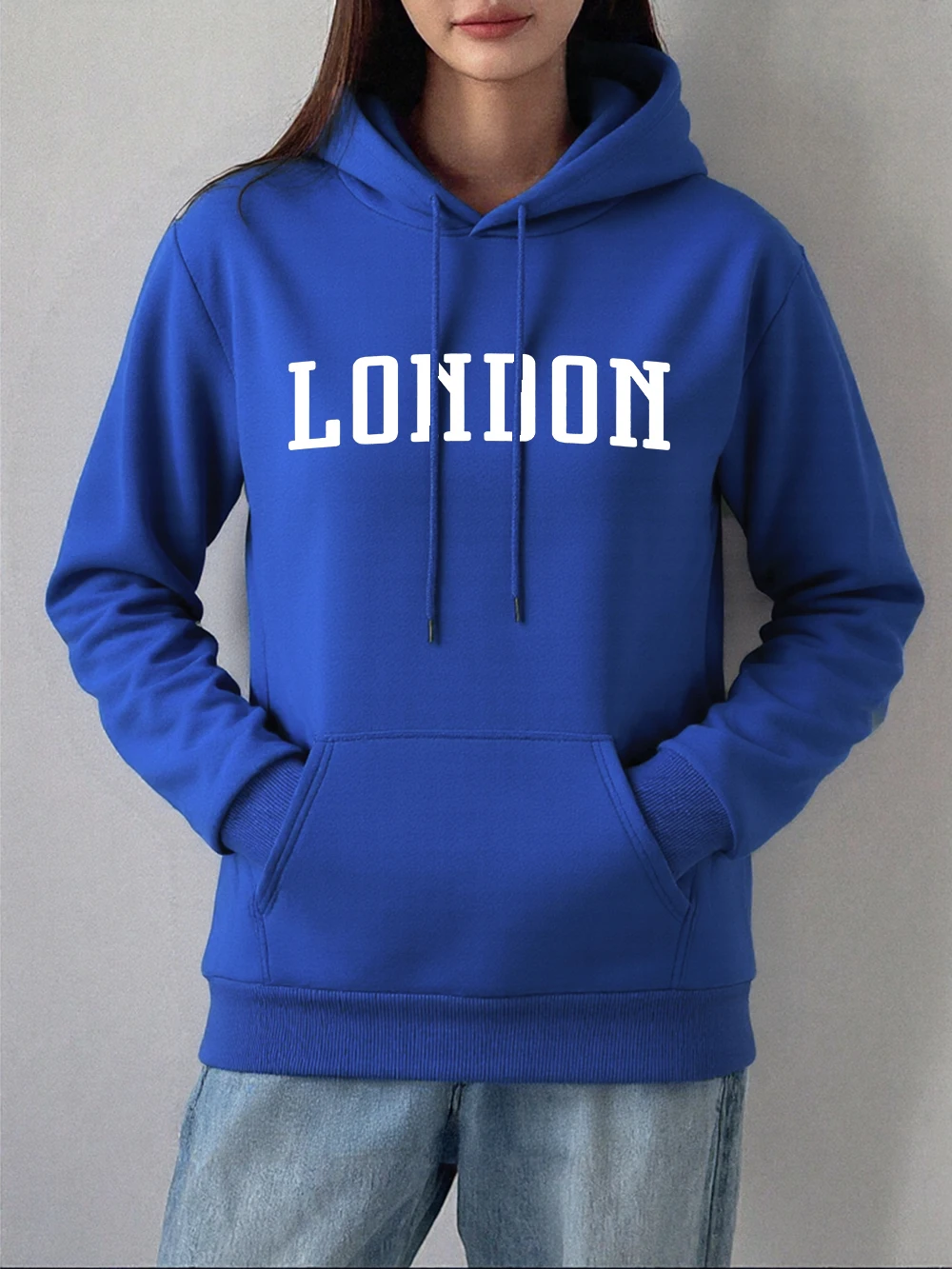 Londres inglaterra impresso hoodies feminino outono velo quente pullovers confortáveis camisolas casuais básico bolso roupas femininas