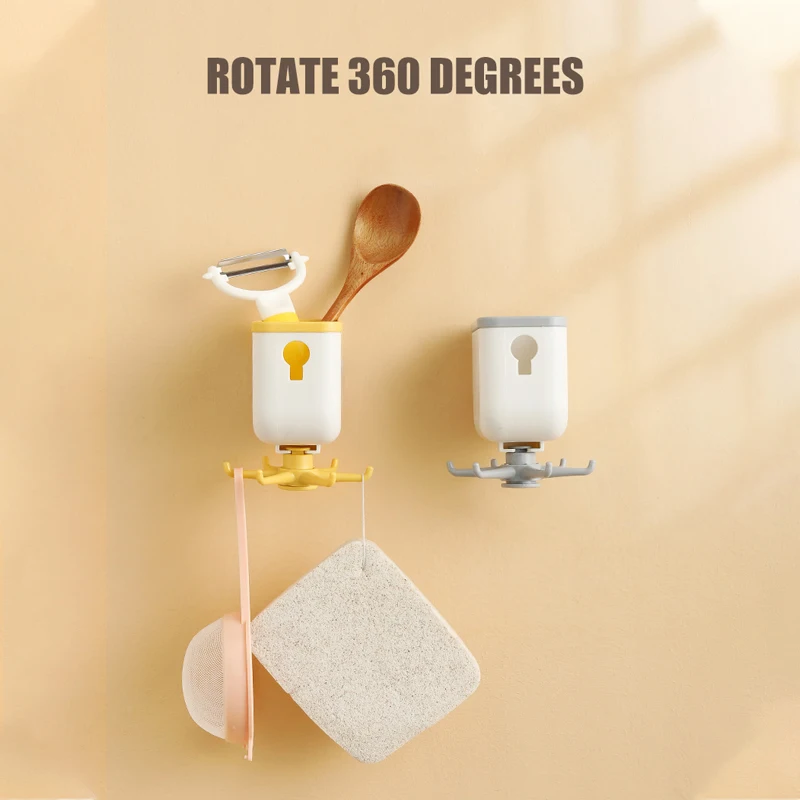 Kitchen Hook Multi-Purpose Hooks 360 Degrees Rotated Rotatable Rack For Organizer and Storage Spoon Hanger Accessories