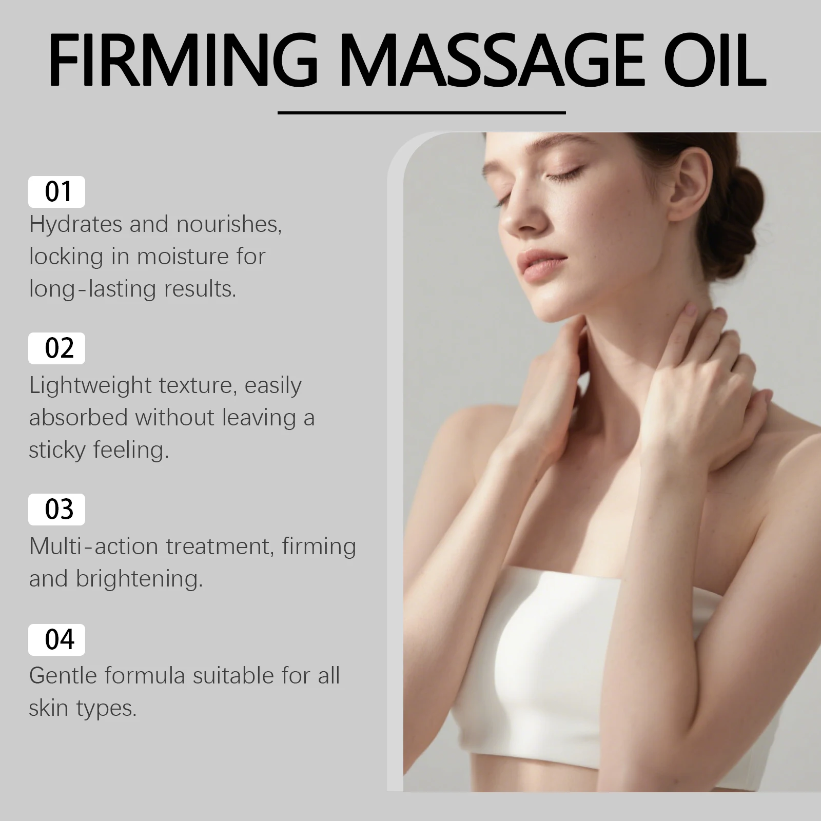 Body Firming Massage Oil Deep Nourishment for Dry Skin Moisturizing Smoothing Tightening Soothing Glowing Soft Body Massage Oil