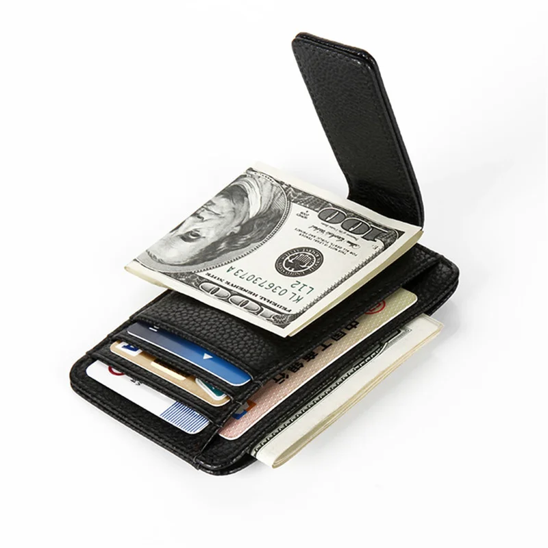 Fashion Bank Credit Card Cover Thin ID Cards Anti-theft Coin Pouch Case Bag Wallet Organizer Business Dollar Clip Card Holder