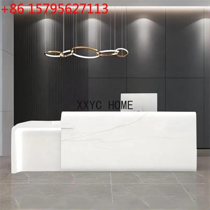 

Factory Price Oem White Check Out Reception Table Modern Front Reception Table