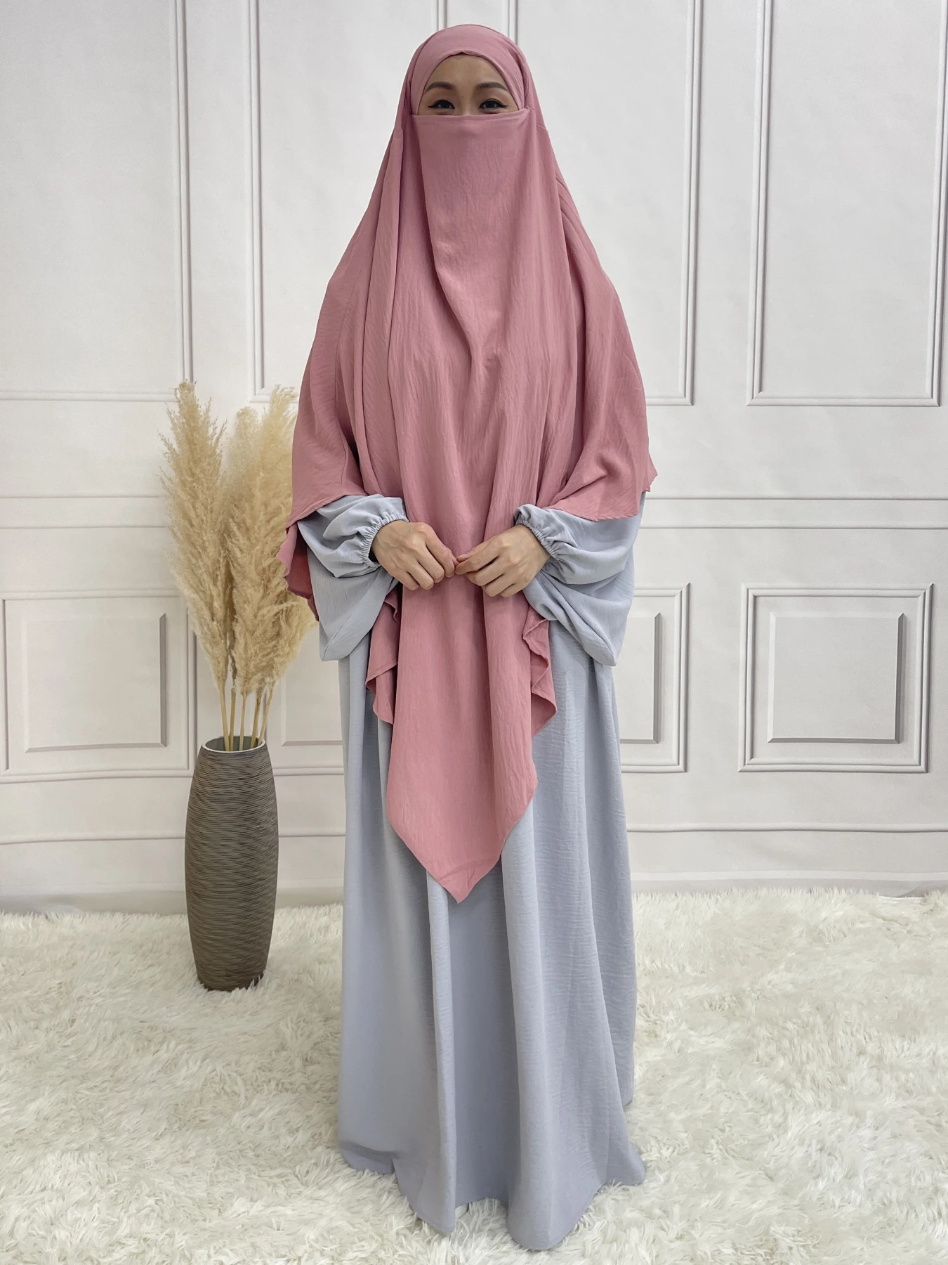 Modest Solid Khimar Hijab For Women Accessories for Head Scarf Style For Daily Wear