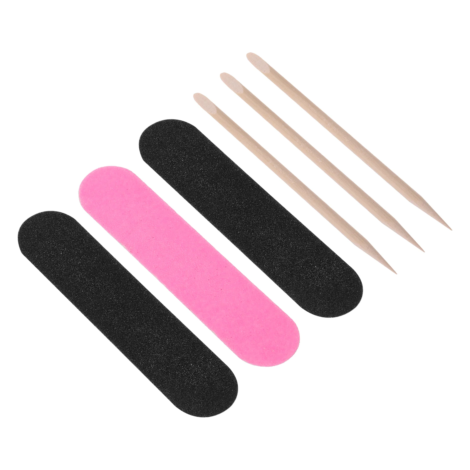 

200 Pcs Nail Wooden Sign Set Double-sided Files Toenails Manicure Tools Mini Frosted