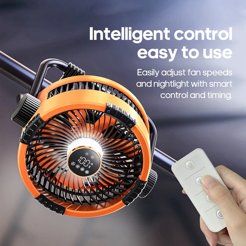 6 in 1 Portable Outdoor Camping Fan 20000mAh Rechargeable Wireless Tent Ceiling Fan 4 Speed Adjustment LED Lighting Power Bank image 4