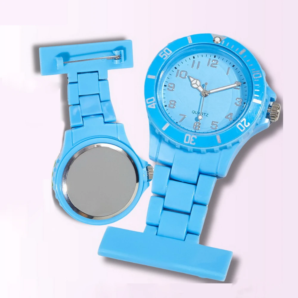 

Large Dial Plastic Nurse Fob Watch with Easy Read Numberals Luminous Hands Chest Hanging Brooch Pin Clock for Night Shift Nurses