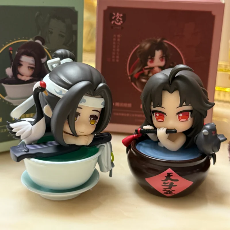 

Подлинная аниме Mo Dao Zu Shi Jade Bowl Flowing Light Series QVersion Фигурка Wei Wuxian Lan Wangji Фигурки Украшение рабочего стола Игрушка