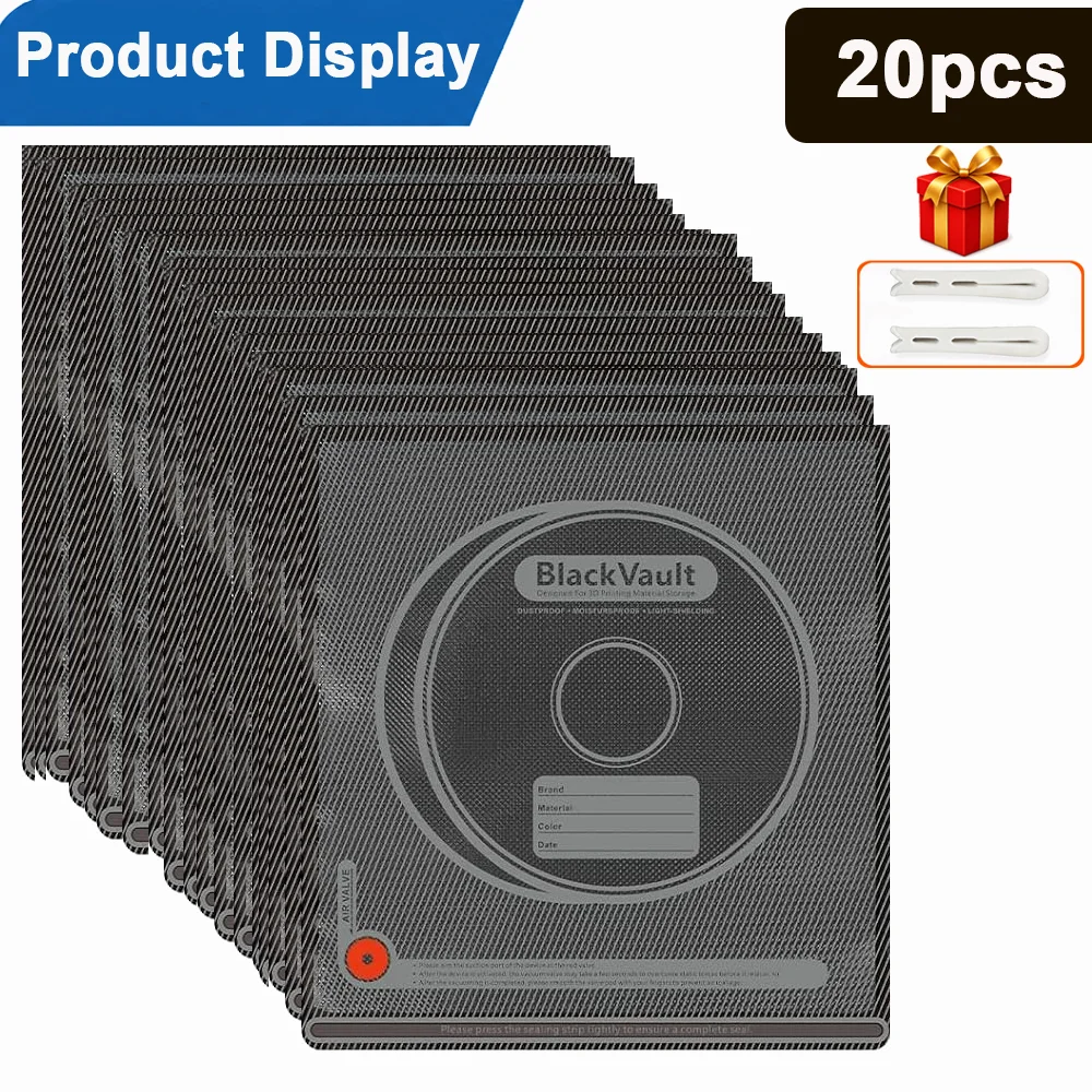 3D-Filament Vakuum-Aufbewahrungsbeutel-Set Lichtundurchlässige Wiederverwendbare Versiegelungsbeutel Staubdicht Feuchtigkeitsbeständig für PLA PETG ABS TPU ASA PA PC DP