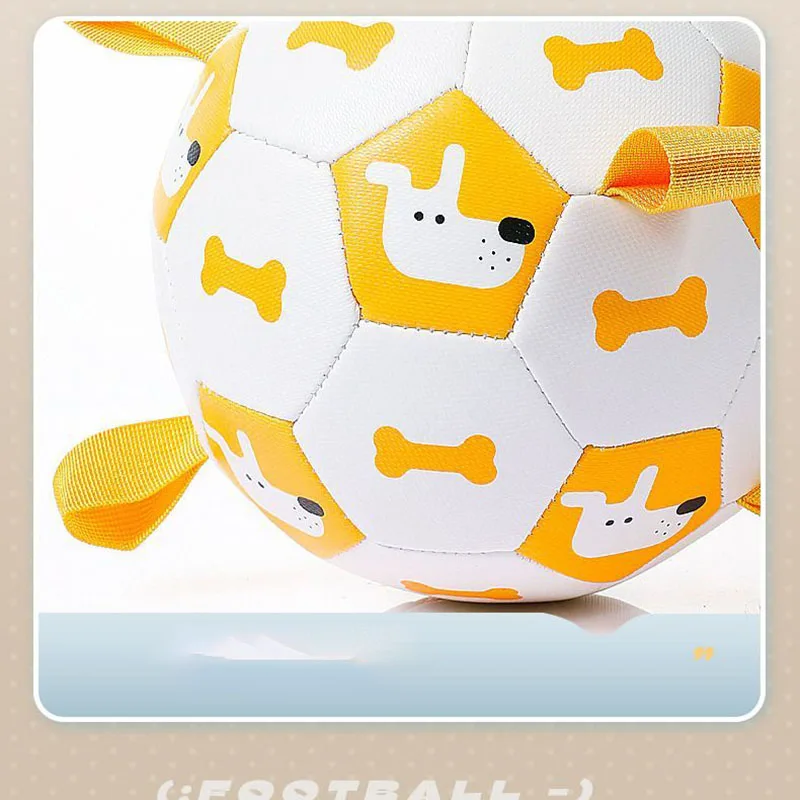 Durable Dog Soccer Ball Toy with Ribbons Interactive Pet Chew Toy for Small Medium Dogs Bite Resistant Training Ball Outdoor Toy view 6