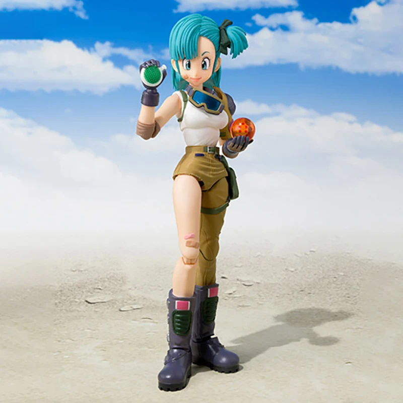 Shf Anime Dragon Ball Bulma Figures PVC Movable Collection Doll 14cm Beautiful Girl Bulma Action Figure Model Toy Birthday Gifts