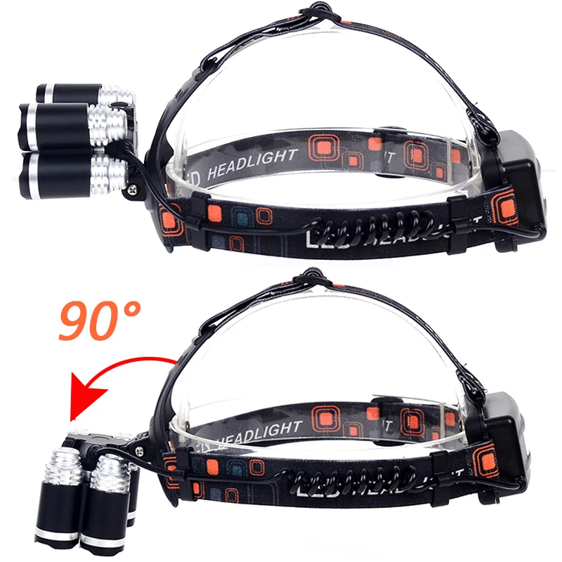 Headlamp XM-T6 Head Flashlight 18650 Battery Torch Lamp 5 Led IPX4 Waterproof Headlight USB Rechageable Lantern Fishing Light