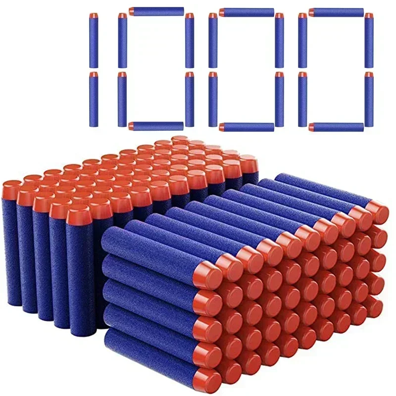 1000-50 Uds. Balas de cabeza redonda sólida azul 7,2 cm para la serie Nerfs Blasters recarga dardos accesorios de pistola de juguete para niños