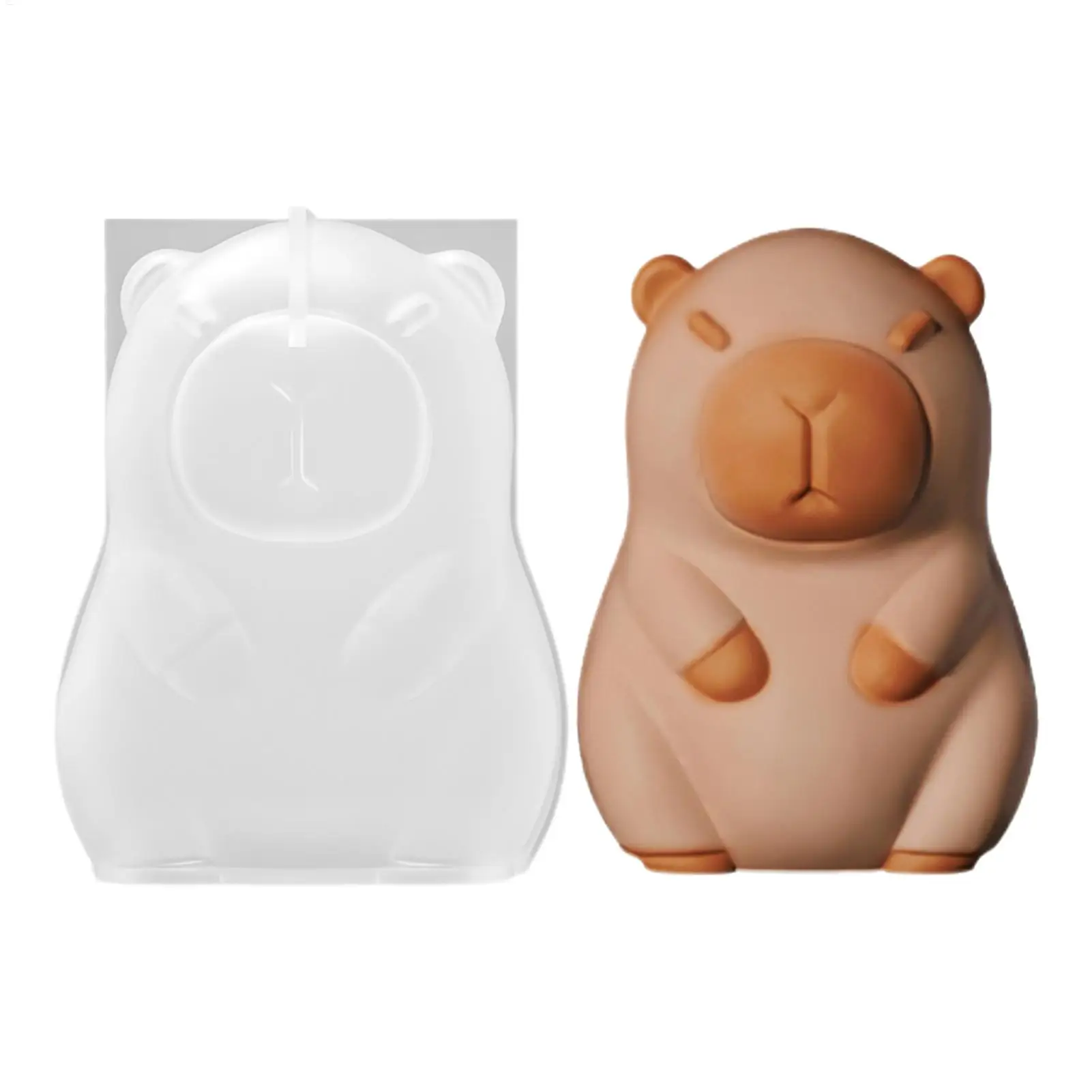Animal Molds 3D Capybara Silicone Mold Flexible Reusable Non-Stick Lovely Mould for Ice Cream Cake Ice Block Figurine Casting