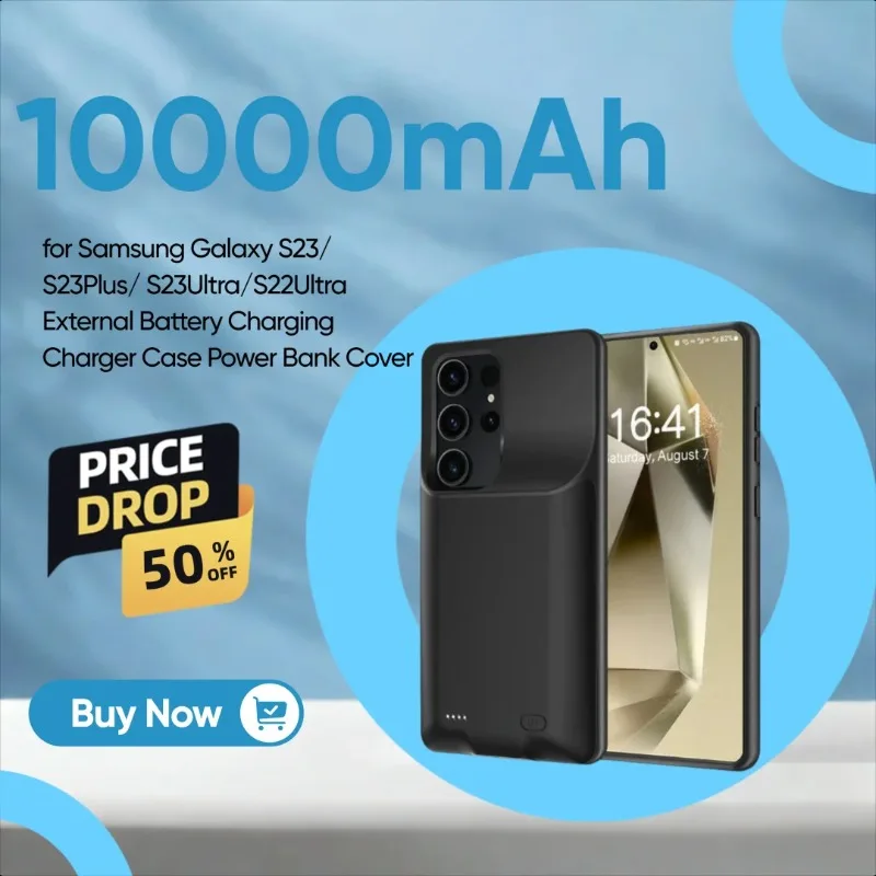 

10000mAh Battery Case for Samsung Galaxy S23/ S23Plus/ S23Ultra/S22Ultra External Battery Charging Charger Case Power Bank Cover
