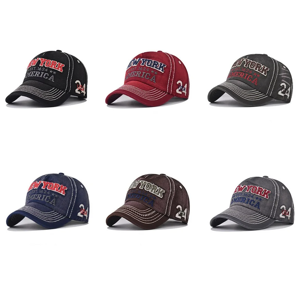 

New Retro Washed Baseball Cap Punk Hip-hop Vintage Personalized Letters Duckbill Hat Outdoor Leisure Sunscreen Hat Men Women