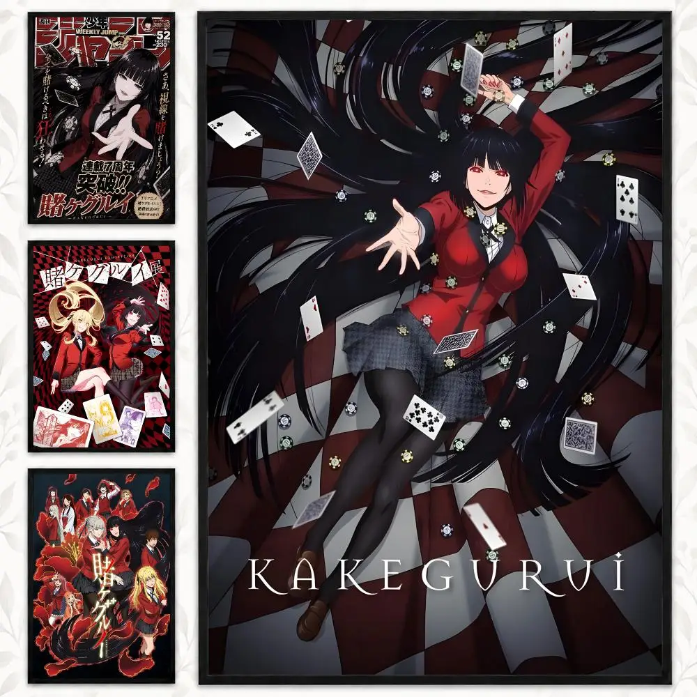 Kakegurui Anime Gambling School Thriller Dark Drama Poster Decorative art prints for the home, holiday gifts, unframed